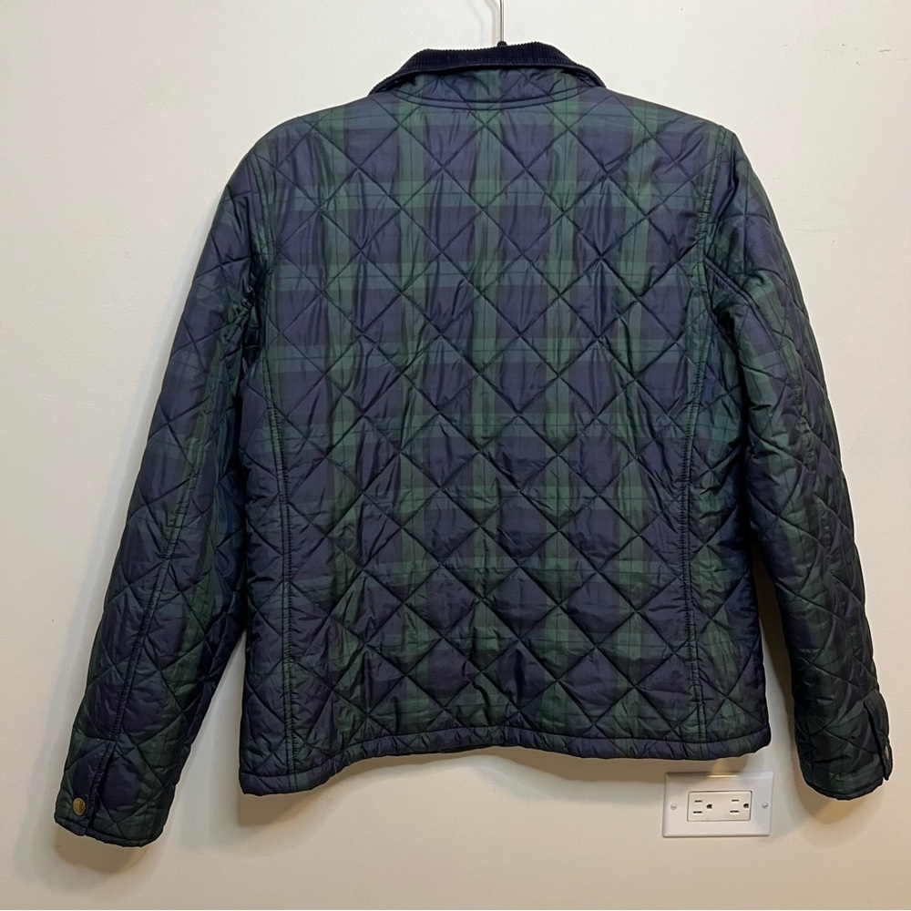 Lauren Ralph Lauren Green Blue Quilted Jacket Preppy Spring Flannel Country Club - Picture 9 of 10